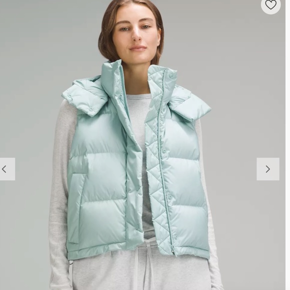 Lululemon Wunder Puff 600 Cropped Vest Sz 8 *RARE* color -Frosted Jade NWT - Picture 1 of 17